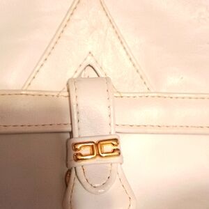 Elegant White Handbag with Gold Accents NWOT